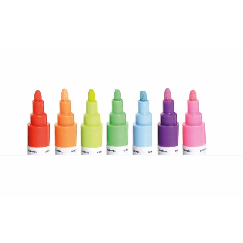 Europel Chalk Marker 3 mm Mixed Colours PVC Case Pack