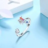 FOREVER QUEEN Adjustable Initial Letter Ring for Women 925 Sterling