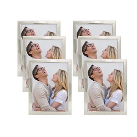 DECANIT 3.5x5 Picture Frame,Metal Photo Frame Display for Wall or Tabletop Pack of 6,Silver