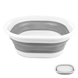 MITUMORMOR Faltbare Waschschüssel, Tragbares Spülschüssel, Putzeimer Faltbar, Mehrzweck-Faltschüssel Platzsparende, Klappbar Waschwanne für Reisen, Camping und Zuhause Küche (Grau)