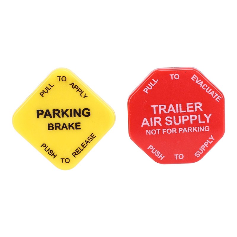Yellow Semi Truck Parking Brake Knobs Red Trailer Air Brake