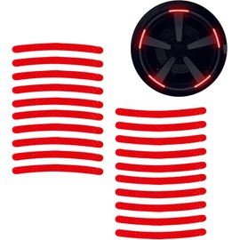 Pack of 20 Reflective Tape, Reflective Stickers, Ultra Thin, For Bicycle Spokes, Curved Surfaces, Compatible with Cars, Vacs, Wheelchairs, Heat Resistant up to 248°F (120°C), Zero Stripping Marks