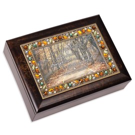 Cottage Garden Remember You are Braver Earth Tone Jeweled Music Box Plays Wind Beneath My Wings