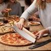 12 Inch Stainless Steel Pizza Cutter Rocker Blade, Rubberwood Handle