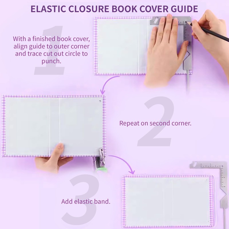 Xiciki Book Cover Guide, 5 in 1 Iron Metal Bookbinding