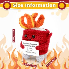 Dalycro Emotional Dumpster Crochet Fire Handmade Dumpster Doll with Positive Words for Friends and Family Room Decor (Red)