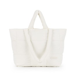 Fecialy Quilted Tote Bags for Women Large Puffer Bag Quilted Nylon Shoulder Bag Puffy Satchel Travel Handbag