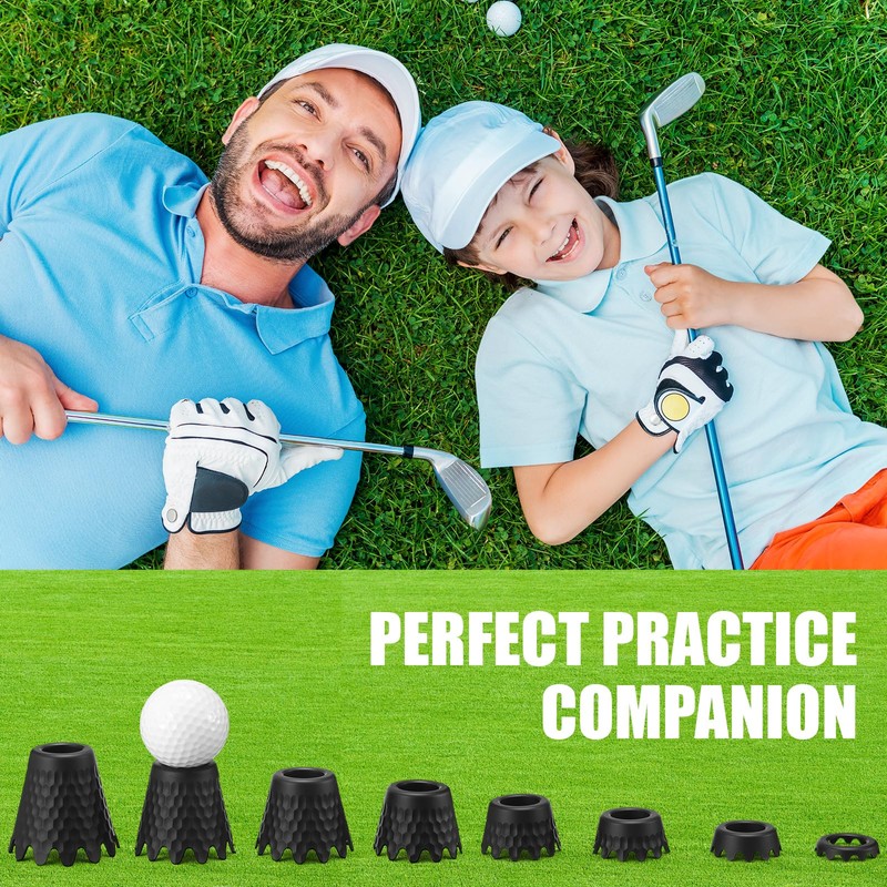 Foilswirl 8 Pcs Golf Tees Set, Plastic Golf Simulator Tees