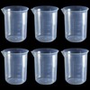 Waziaqoc 50ml/1.7oz Plastic Graduated Beaker (6 Pack), Transparent PP Measuring