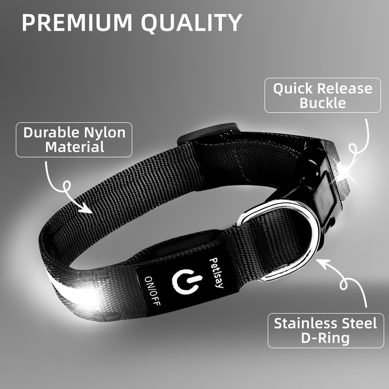 Super Bright LED Dog Collar - Fully Waterproof & Adjustable