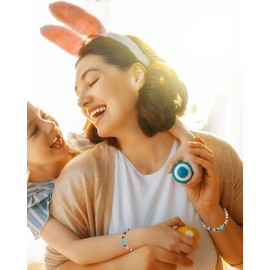 LANWLOSI Easter Cross Bracelet Gifts for Women Stretch Cross Beaded Bracelet Faith Religious Christian Bracelets Jewelry Gifts Easter Basket Stuffers for Her