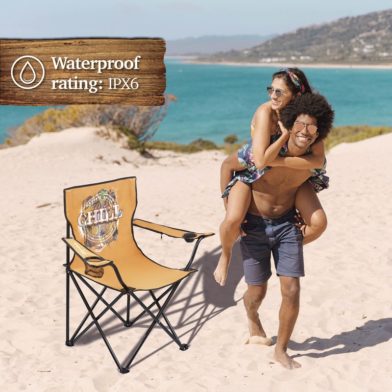 Sakar Margaritaville Folding Tailgate Chair with Wireless Bluetooth Speaker, Beach