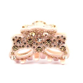 CHRYSE Austrian Rhinestone Hair CLAMP Claw Clip Barrette Pony Holder C701 Pink