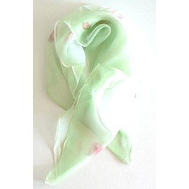 Handmade 100% Georgeete Silk Scarf Small Bandana Headband by Jingjingart A872