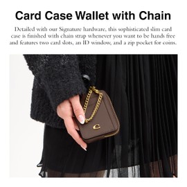 Coach Women's Essential Chain Card CASE Accessory-Travel Wallet, B4/Dark Stone