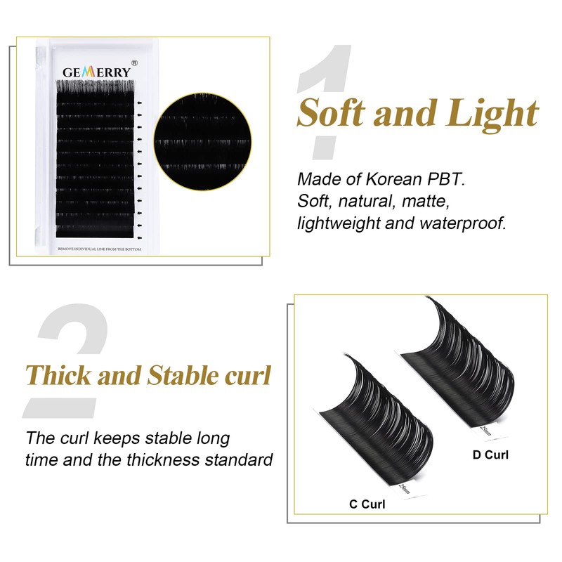 GEMERRY Individual Eyelash Extensions 11 mm for Eyelash Extension 0.05
