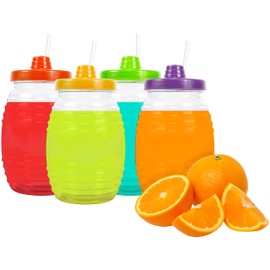 A-Naty Mini Vitroleros: Unleash the Fiesta - 32oz x 4 Pack + 4 Straws!