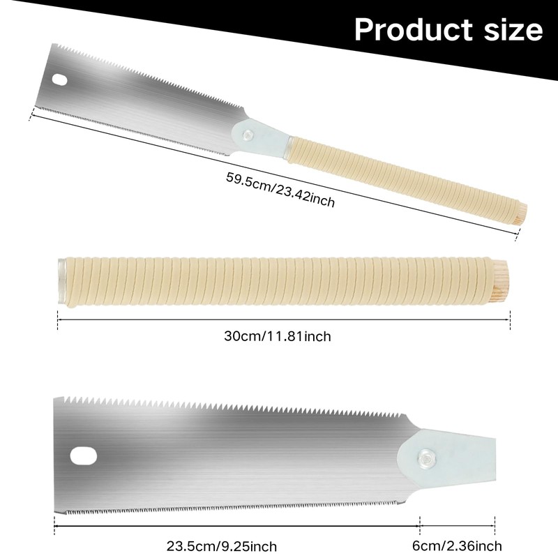 KNFFSAAJL Japanese Hand Saw 9.3inch SK5 High Carbon Steel Double