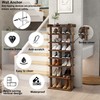 HOMEFORT 7-Tier Wood Shoe Rack, Double Rows Shoe Shelf, Shoe