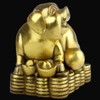 Brass Chinese Zodiac Ingots Pig Statue Home Decoration Collectibles