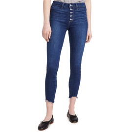 PAIGE Women's Hoxton Transcend Vintage Exposed BUTTONFLY WELT Pockets Ankle Jean, Star Sign W/RAW CHEW Hem, 25