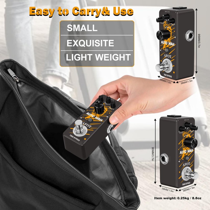 AFOT Digital Automatic Wah Sound Effect Pedal, Mini Auto Wah