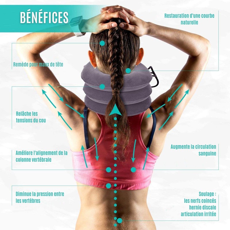 Inflatable Neck Support Pillow for Neck and Neck grey