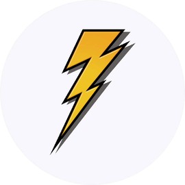 24 x 40mm Round 'Lightning Bolt' Stickers (SK00042010)