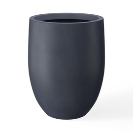 Kante 21.7" H Dark Gray Concrete Tall Planter, Large Outdoor Indoor Decorative Pot with Drainage Hole and Rubber Plug, Modern Round Style for Home and Garden