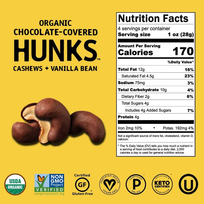 Hu Hunks Vegan Chocolate Covered Cashews With Vanilla Bean |