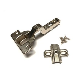 Inset Super Crank Hinge, 93 Degree Opening, Self-Closing, Clip-on, Nickel - 4 Pack