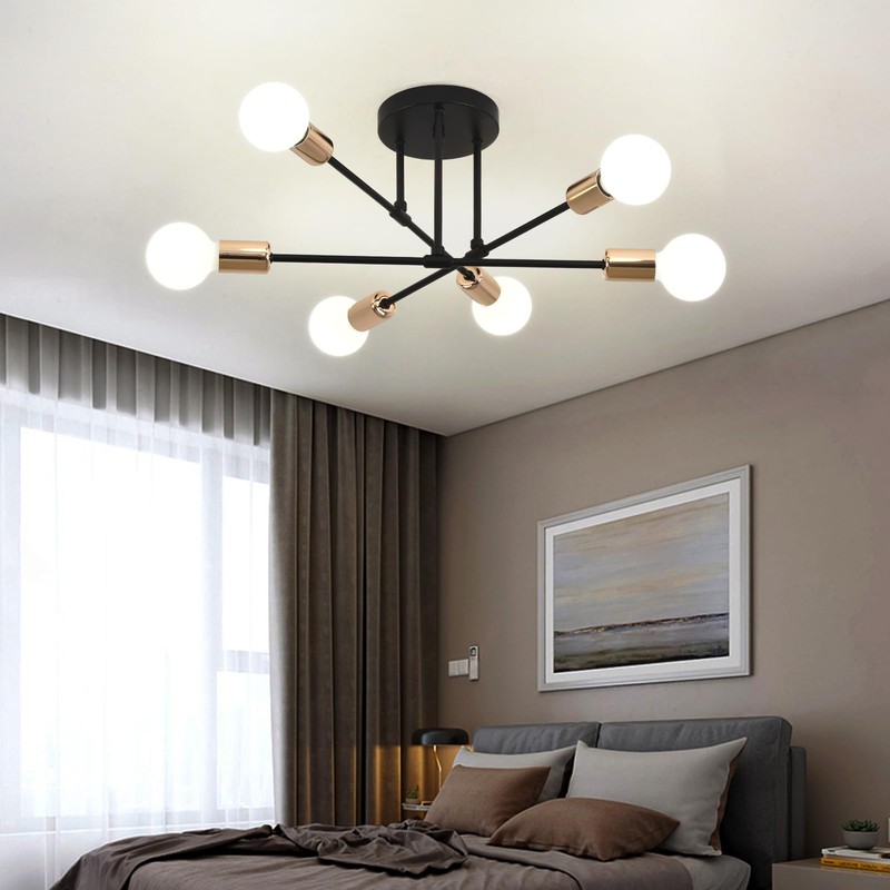 ZYDTRIP Sputnik Chandelier Ceiling Light, Adjustable Ceiling Lights Living Room