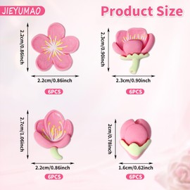 JIEYUMAO Refrigerator Magnets, 24Pcs Flower Fridge Magnets, Resin Fridge Magnet for Refrigerator, Funny Fridge Magnet Whiteboard Magnets Fridge Decoration for Kitchen Home Office