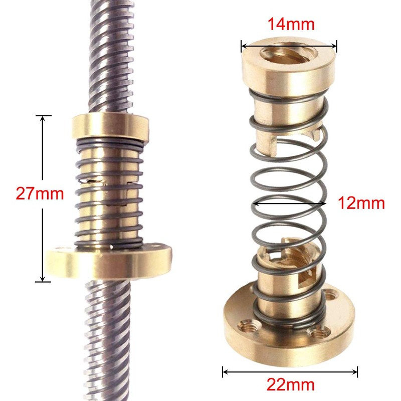 SeonFook 3pcs T8 Anti Backlash Spring Loaded Nuts Load Nuts