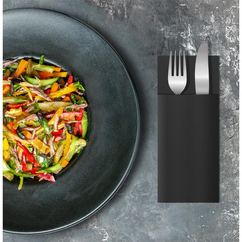 VelaHub Airlaid 50 Cutlery Napkins, High-Quality Disposable Napkins, 39 x