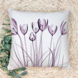 Sladjana Textured Modern Minimalist Pillow Cover with Creative Floral Print, Digital-Printed Square Cushion Cover for Living Room Sofa (16 * 16inch-03022)