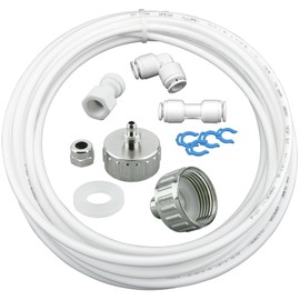 Fridge Water Connection Complete Set with 5 m Hose and Adaptor Made of Brass (Chrome-Plated)