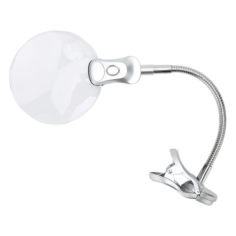 Magnifying Glass Clamp LED Light Gooseneck Desk Lamp Clamp for