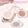 QIUFSSE Glitter Champagne Pearl and Metallic Silver Single Eyeshadow,Ultra Fine