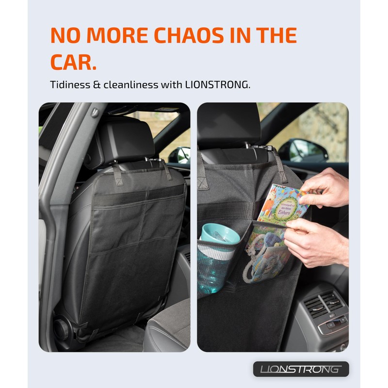 LIONSTRONG® Car Organiser Children's Back Seat [Waterproof] - Backrest Protector