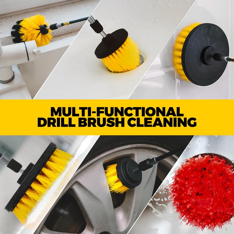 Holikme 22Pack Drill Brush Attachments Set, Scrub Pads & Sponge,
