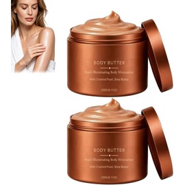 Manteca corporal batida iluminadora, hidratante corporal perlado. (2PCS) Crema hidratante corporal nacarada con microesferas trituradas, que aporta un acabado radiante a brazos, piernas y hombros.