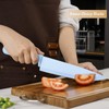 Elitequo 8 Piece Kitchen Knife Block Set with Sharpener,Dishwasher Safe,German