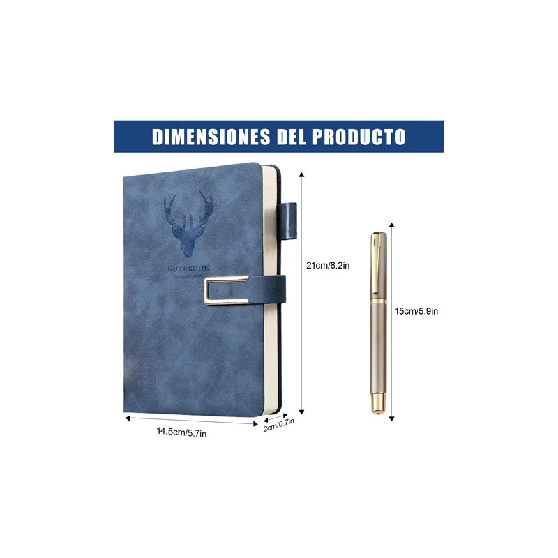 2 Cuadernos A5 Tapa Dura De Piel, 360 Páginas +