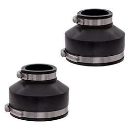 Fernco 1056-42 4-in. x 2-in. Flexible PVC Pipe Coupling for Cast Iron and Plastic Plumbing Connections, 2-Pack
