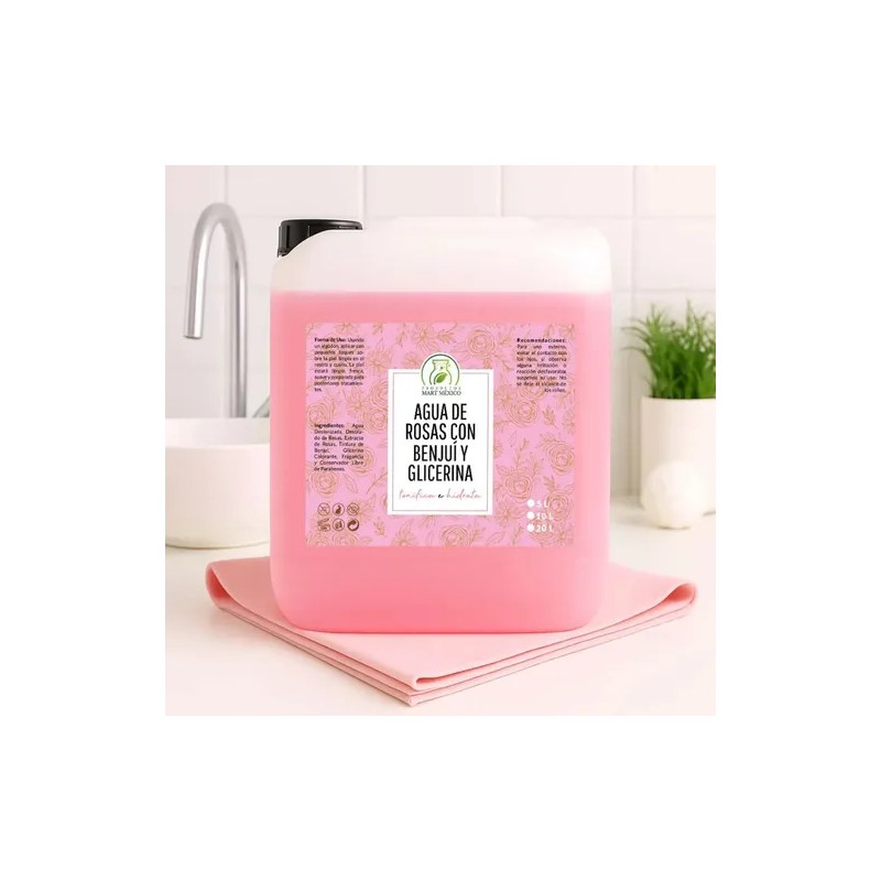 Agua De Rosas Con Benjuí & Glicerina 5 Litros