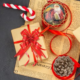 CHEERYMAGIC 20PCS Christmas Pull Bows for Gift Wrapping, Present Bows Pull Bow for Gifts Wrapping Flower Presents Basket Birthday Wedding Valentine Tie Crafts A3LH (red&green)