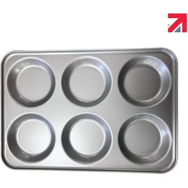 Samuel Groves Giant Yorkshire Pudding Oven Trays Non Stick Made in England (Single, 6 Cup)