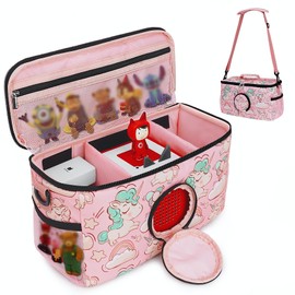 Ciseret Portable Carrying Case for Toniebox Starter Set and Accessories - Compatible Travel Bag for Tonies Figure Characters Charging Station Headphones -Girls Kids Pink Unicorn Tonie Box Carry Case