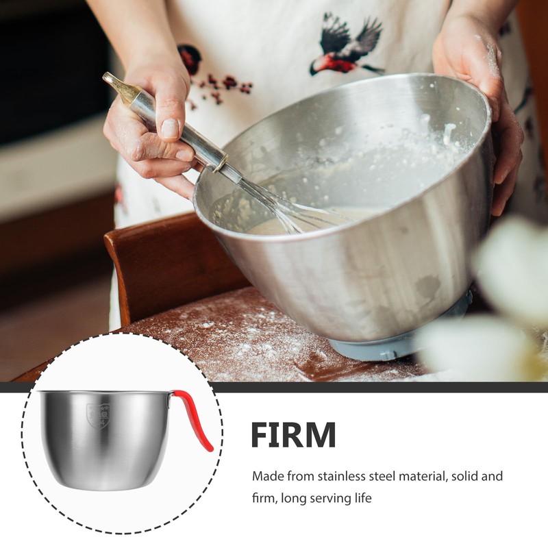 TOPBATHY Stainless Steel Mixing Bowls with Handle Mixing Batter Bowl
